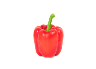Red bell pepper isolated on white background.