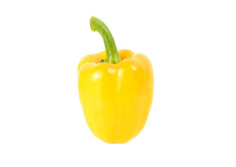 yellow bell pepper isolated on white background.