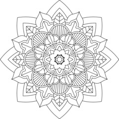Easy Mandala coloring book simple and basic for beginners, seniors and children. Set of Mehndi flower pattern for Henna drawing and tattoo. Decoration in ethnic oriental, Indian style.