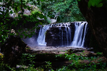 Chia waterfall hidden in the woods, Viterbo, Lazio, Italy