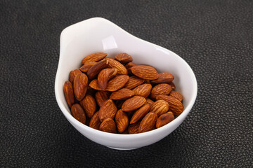 Almonds nuts heap