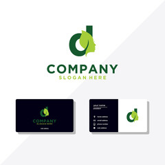 leaf logo d vector
