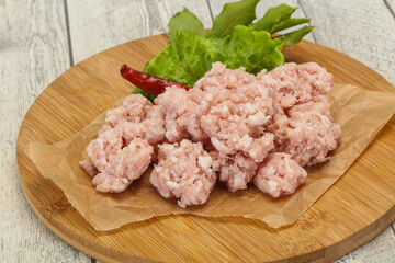 Homemade pork minced meat for cooking
