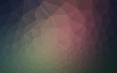 Dark Blue, Red vector shining triangular background.