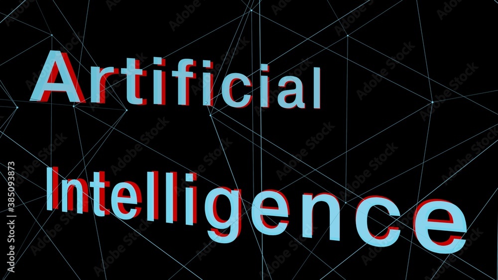 Aufkleber 3d image. artificial intelligence.