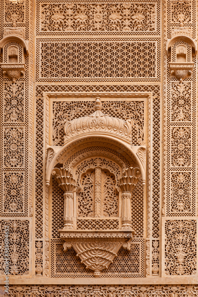 Wall mural exterior of patwon ki haveli in jaisalmer, rajasthan, india