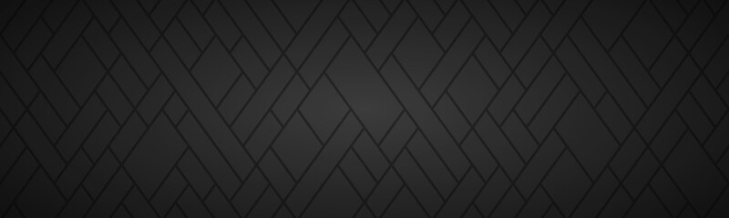 Modern geometric header with black grid. Stripes and lines banner. Abstract black and grey background. Luxury design