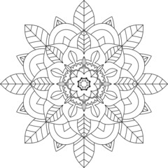 Easy Mandala coloring book simple and basic for beginners, seniors and children. Set of Mehndi flower pattern for Henna drawing and tattoo. Decoration in ethnic oriental, Indian style.