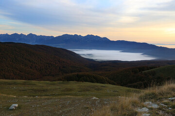 Sunrise at Mount Pizzoc in Italy