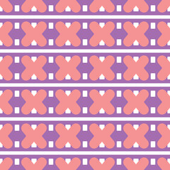 Vector seamless pattern texture background with geometric shapes, colored in pink, purple, white colors.