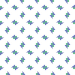 Vector seamless pattern texture background with geometric shapes, colored in blue, green, white colors.