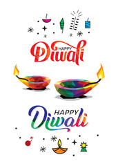 illustration of Diwali for the celebration of Hindu community festival typography vector