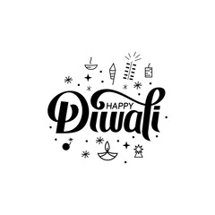illustration of Diwali for the celebration of Hindu community festival typography vector