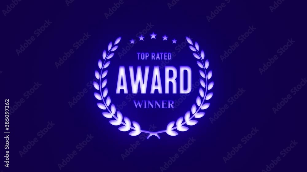 Poster awards quality seal laurel leaves intro animation/ 4k animation of a design palm awards with laurel 