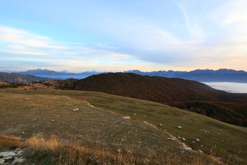 Sunrise at Mount Pizzoc in Italy