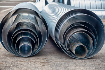 Different diameter of steel pipes for ventilation system