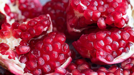 pomegranate seeds close up
