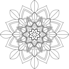 Easy Mandala coloring book simple and basic for beginners, seniors and children. Set of Mehndi flower pattern for Henna drawing and tattoo. Decoration in ethnic oriental, Indian style.