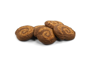 Biscuits isolated on white. Chocolate cookies isolated on white background. 