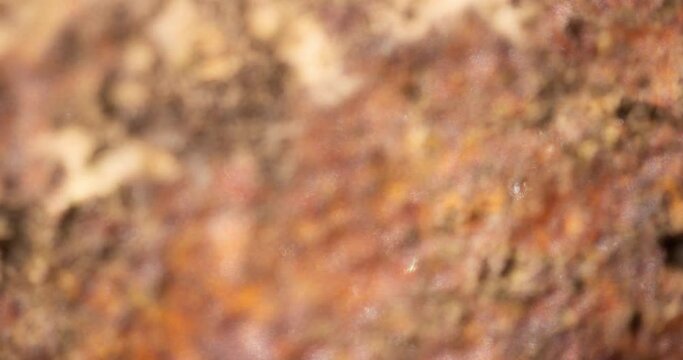 Old Pitted and Rusty Piece of Iron in Extreme Closeup