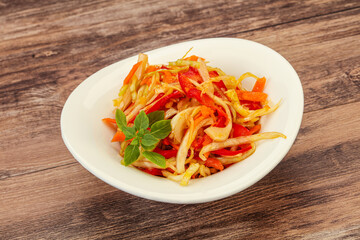 Cabbage salad with carrot and pepper