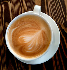 Beautiful photo of delicious coffee with dessert