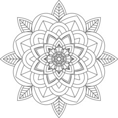 Easy Mandala coloring book simple and basic for beginners, seniors and children. Set of Mehndi flower pattern for Henna drawing and tattoo. Decoration in ethnic oriental, Indian style.