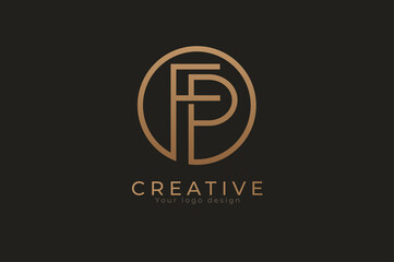Abstract initial letter F and P logo, usable for branding and business logos, Flat Logo Design Template, vector illustration
