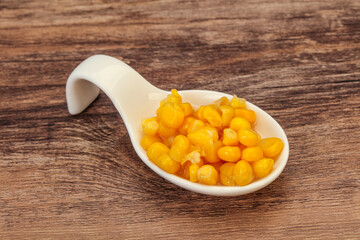 Sweet corn seeds in the bowl