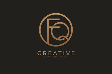 Abstract initial letter F and Q logo, usable for branding and business logos, Flat Logo Design Template, vector illustration