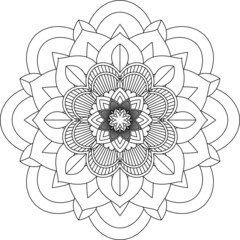 Easy Mandala coloring book simple and basic for beginners, seniors and children. Set of Mehndi flower pattern for Henna drawing and tattoo. Decoration in ethnic oriental, Indian style.
