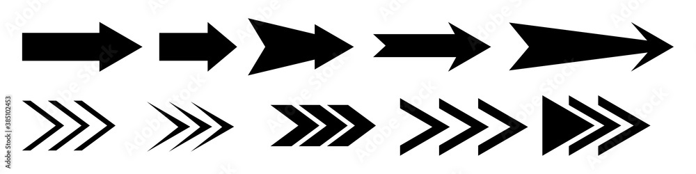 Poster black arrow vector icon. arrow vector collection. arrow. cursor. simple arrows. vector illustration.