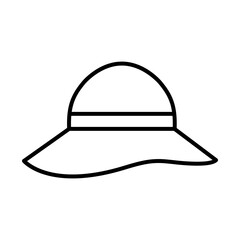 Hat line style icon design, Cloth costume accessory decoration uniform object season and traditional theme Vector illustration