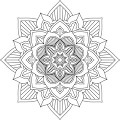 Easy Mandala coloring book simple and basic for beginners, seniors and children. Set of Mehndi flower pattern for Henna drawing and tattoo. Decoration in ethnic oriental, Indian style.