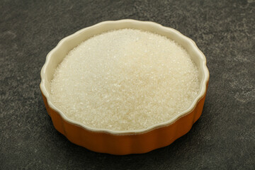 White sugar in the bowl