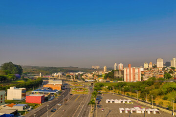 Fototapeta na wymiar Aerial shoot of a small city outside São Paulo state