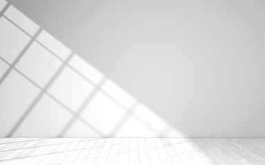 Empty white light room. 3D rendering