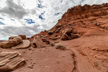 Water runoff path for flash floods, Vermillion cliff range, Page, AZ, USA