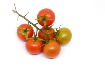 Fresh red tomatoes isolated on white background.Plum tomato.