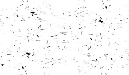 Rough, irregular texture composed of monochrome geometric elements. Overlay distressed grunge background. Abstract vector illustration. Isolated on white background. EPS10