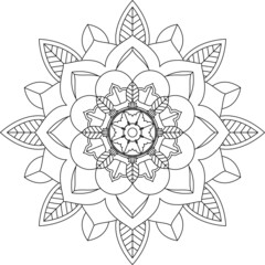 Easy Mandala coloring book simple and basic for beginners, seniors and children. Set of Mehndi flower pattern for Henna drawing and tattoo. Decoration in ethnic oriental, Indian style.