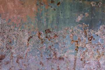 rusty iron painted with brown paint