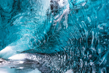 Ice cave, Vatnatjokull glacier, Southern Iceland, Iceland, Europe