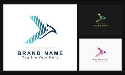 abstract bird for company logo with hue colblindor design logo