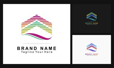 simple arrow for company logo with hue colblindor design logo