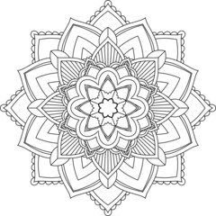 Easy Mandala coloring book simple and basic for beginners, seniors and children. Set of Mehndi flower pattern for Henna drawing and tattoo. Decoration in ethnic oriental, Indian style.