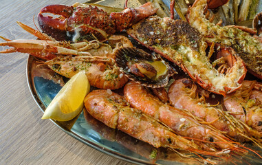 mariscada gambas langostinas variedad de marisco