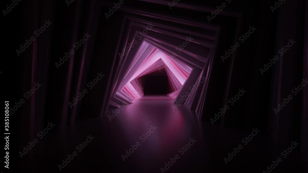 Canvas Prints abstract neon square tunnel technological