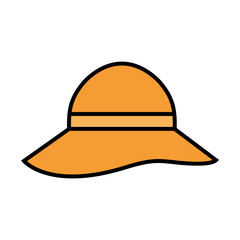Hat line and fill style icon design, Cloth costume accessory decoration uniform object season and traditional theme Vector illustration