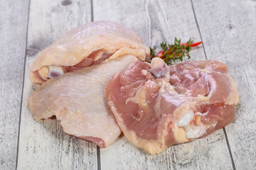 Raw chicken hip